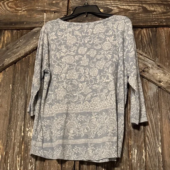 Lucky Brand Blue Floral Long Sleeve Top - Picture 4 of 4